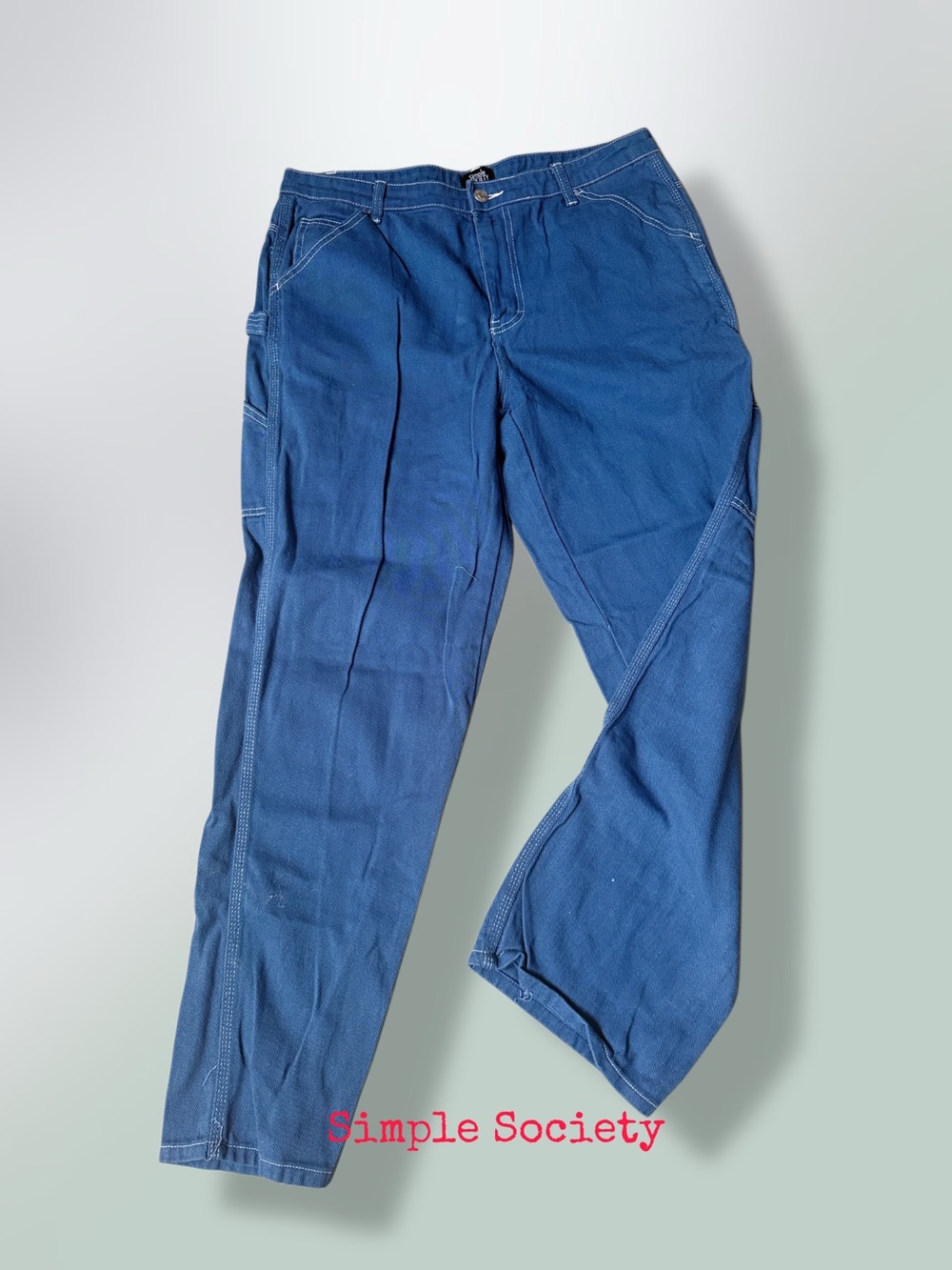 SIMPLE SOCIETY 
Men's Blue Casual Work Jeans